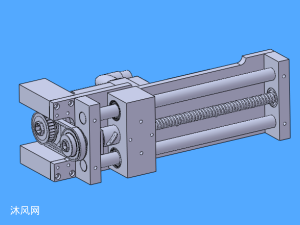 伺服電機絲桿滑軌機構3d