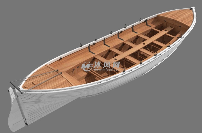 钓鱼木船设计模型 - 海洋船舶图纸 - 沐风网