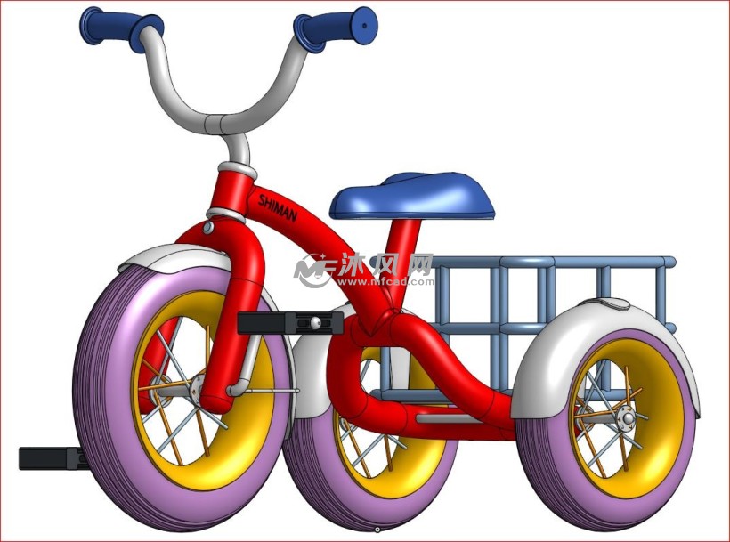 儿童骑行的三轮小车设计模型