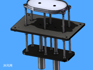 电机连杆升降机构模型 - 输送和提升设备图纸 - 沐风网