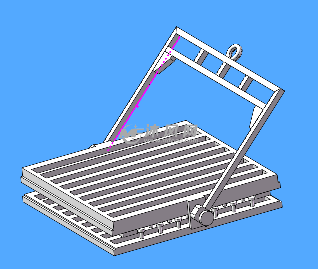 汽车尾板夹板机构模型