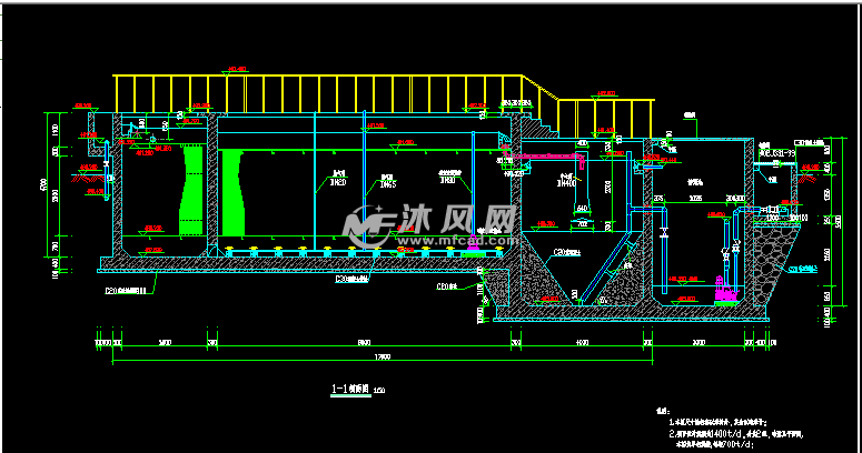 xx污水处理厂ao池工艺图