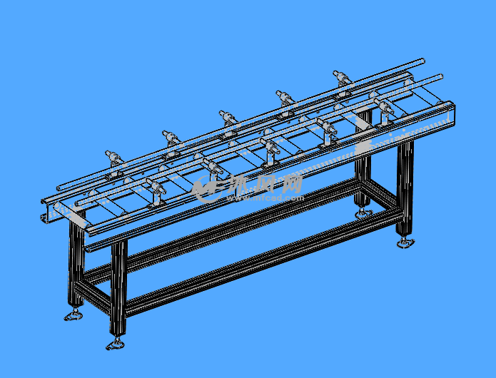 圆管挡边滚轮机构模型 - 输送和提升设备图纸 - 沐风网