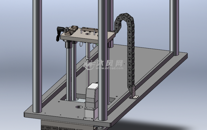 四柱支撑气缸压紧机构模型