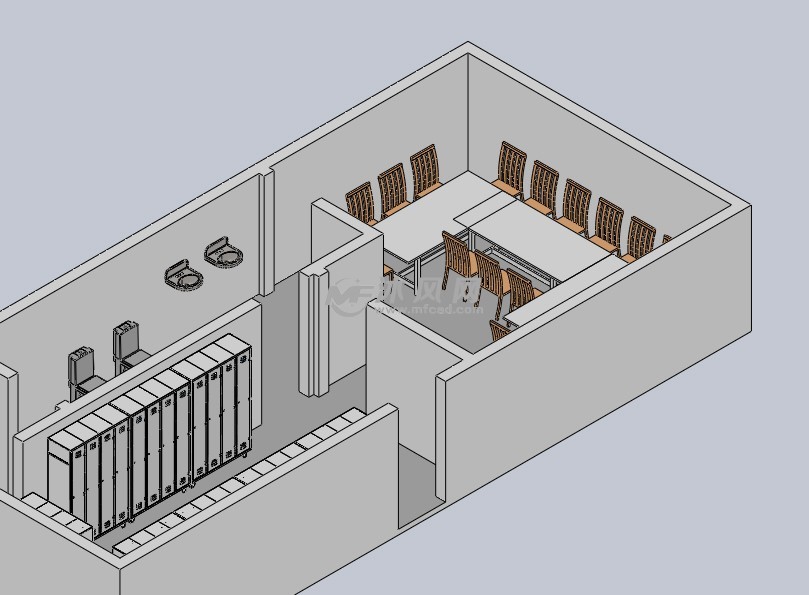 工作间布局设计模型 - 建筑模型图纸 - 沐风网