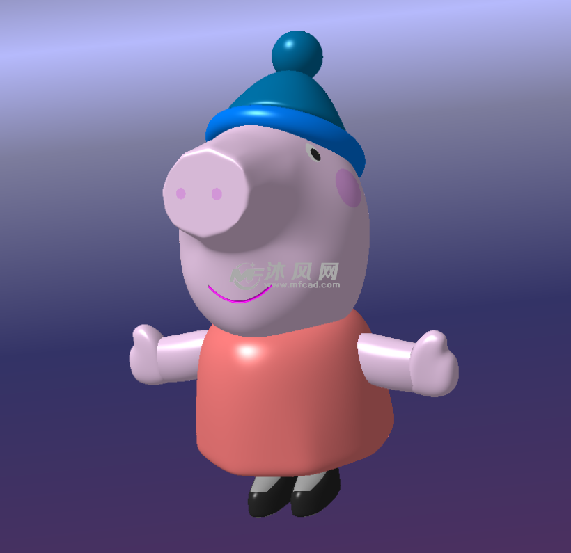 小猪佩奇带蓝帽子