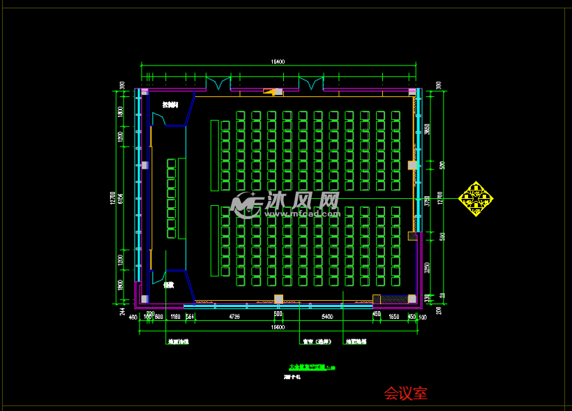会议室和餐厅综合性两层中式风格高档酒店装修图纸
