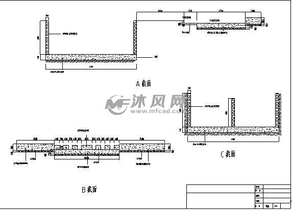 工地洗車機基礎平臺 - cad建築圖紙 - 沐風網