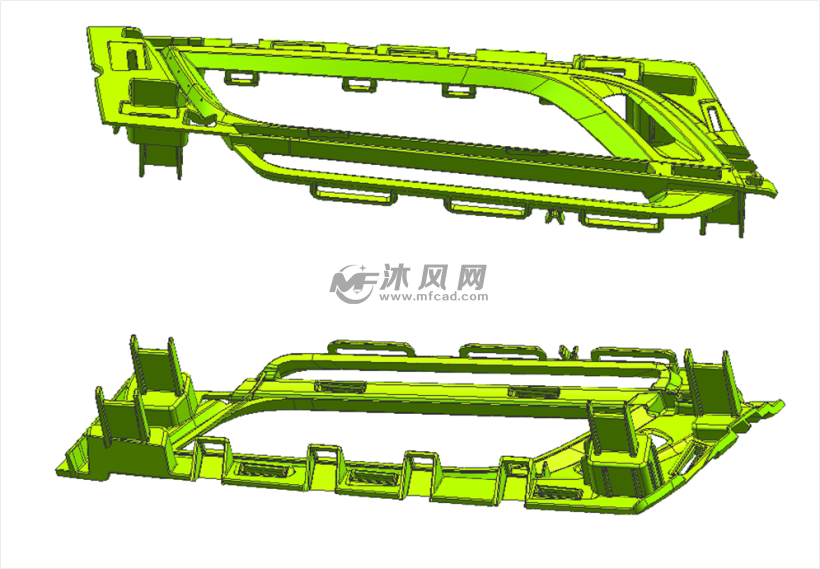 套典型的汽车仪表板饰条的模具,里面包括后模抽动,经典滑块的典型结构