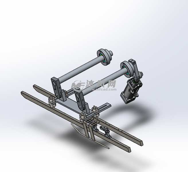 气动连杆压紧报纸机构
