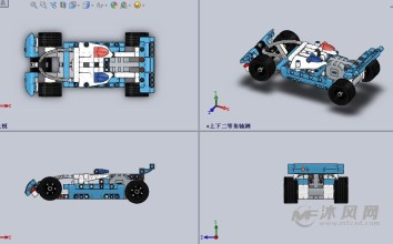 乐高玩具拼图的小赛车-玩具公仔图纸-沐风网