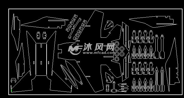 激光切割f15战斗机模型cad图纸