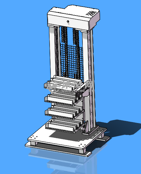 链轮链条升降台模型 - 输送和提升设备图纸 - 沐风网