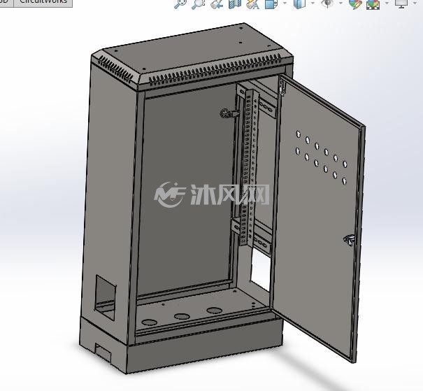 钣金电控柜制作模型 - 箱体类图纸 - 沐风网