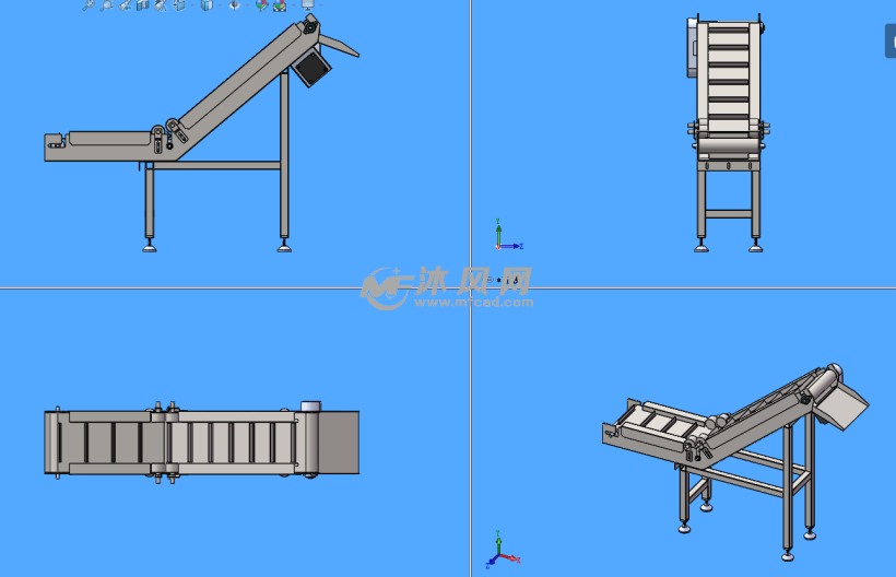 上升传送带模型 - 输送和提升设备图纸 - 沐风网