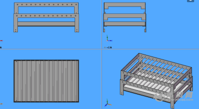 晾瓷器架子模型三视图