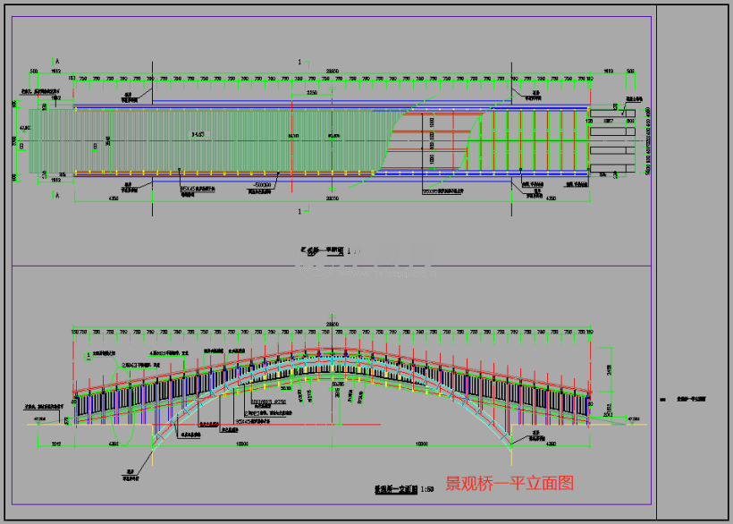 桥梁立面图和平面图图片