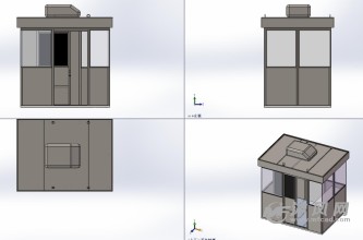 警卫亭模型三视图
