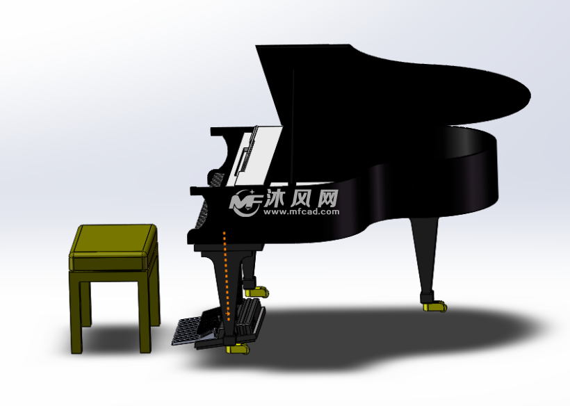 简易钢琴侧视图