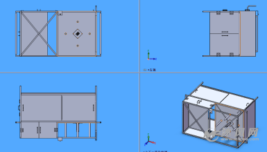 上拉杆设备支架模型三视图