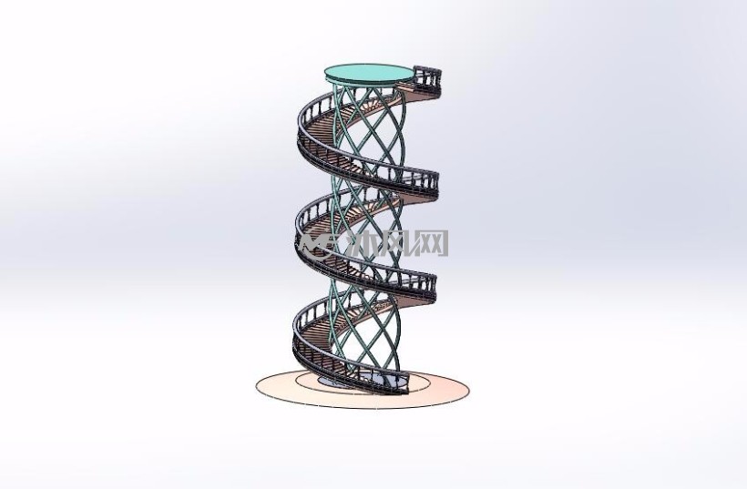 螺旋楼梯设计模型图螺旋楼梯设计模型俯视图螺旋楼梯设计模型三视图