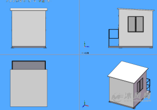 小房子模型三维-建筑模型图纸-沐风网