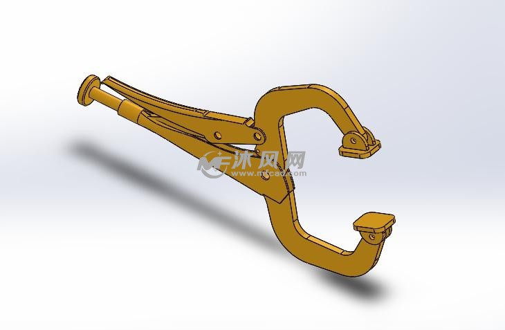 c型夹钳模型设计 - 手动工具图纸 - 沐风网