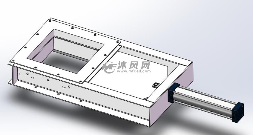 (1/4 闸板阀 截止阀整体结构图纸简介自锁紧闸板阀,气缸推动推板前进