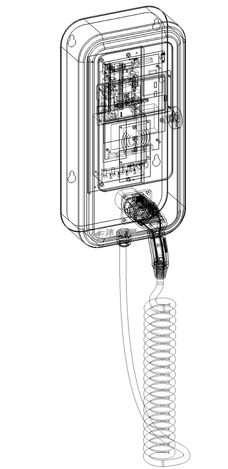 双矩形壁挂交流单枪7kw充电桩