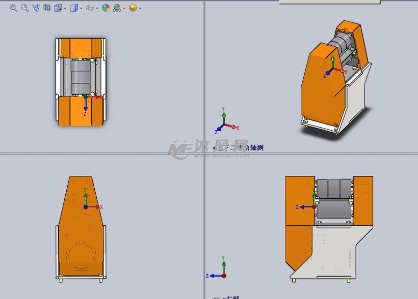 電線剝離器(機)設備設計模型三視圖