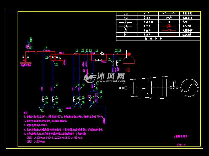 余热发电主蒸汽管道图