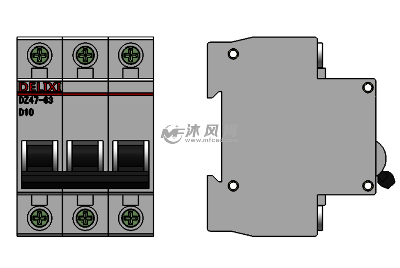 德力西断路器dz47-63空开3p