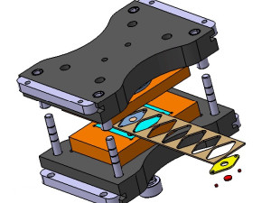 菱形垫片冲孔落料冲压模具设计