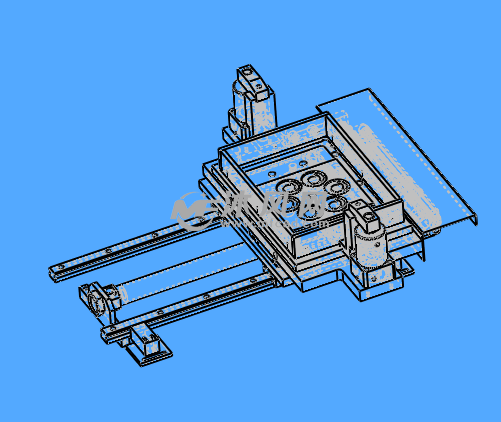 气缸夹料滑台模型线性结构图