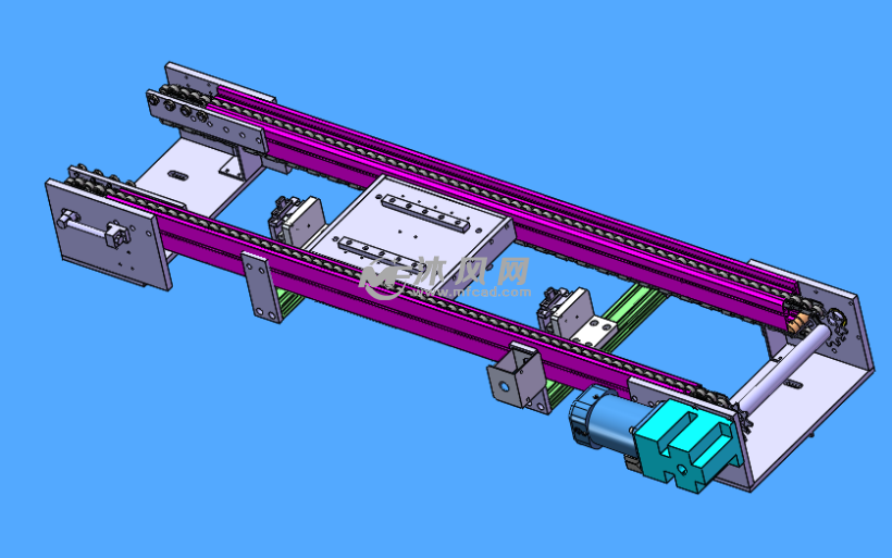 滚轮传输机构模型 - 输送和提升设备图纸 - 沐风网