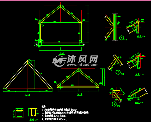 某平改坡钢结构屋面节点构造详图