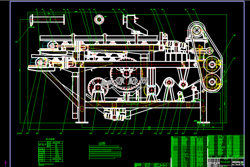 yd20x带式压滤机总图 - 污水处理设备图纸 - 沐风网