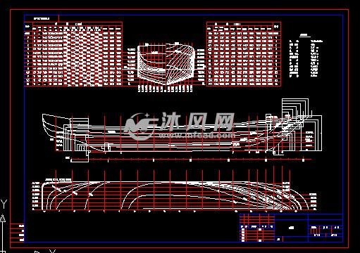 15米垂线长渔船型线图