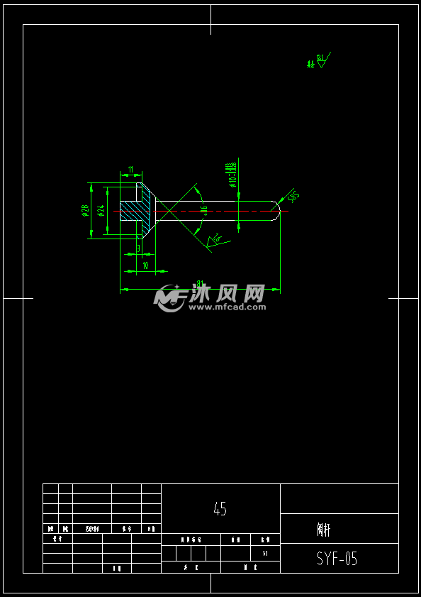 手压阀压杆零件图图片