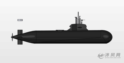 潜水艇侧面展示