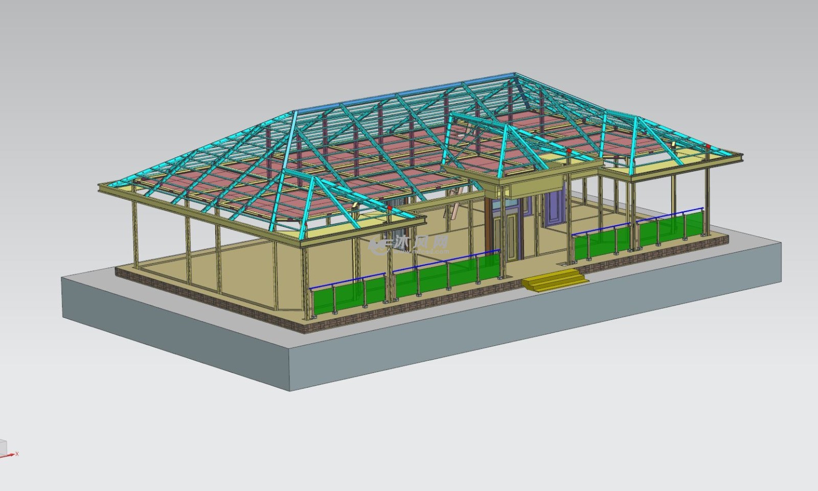 钢结构别墅设计图纸下载_建筑模型图纸 - 沐风网