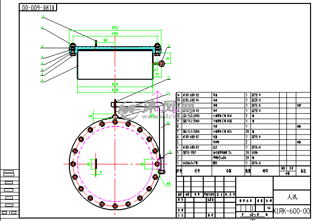 厌氧反应器人孔 - 其他压力容器配件图纸 - 沐风网