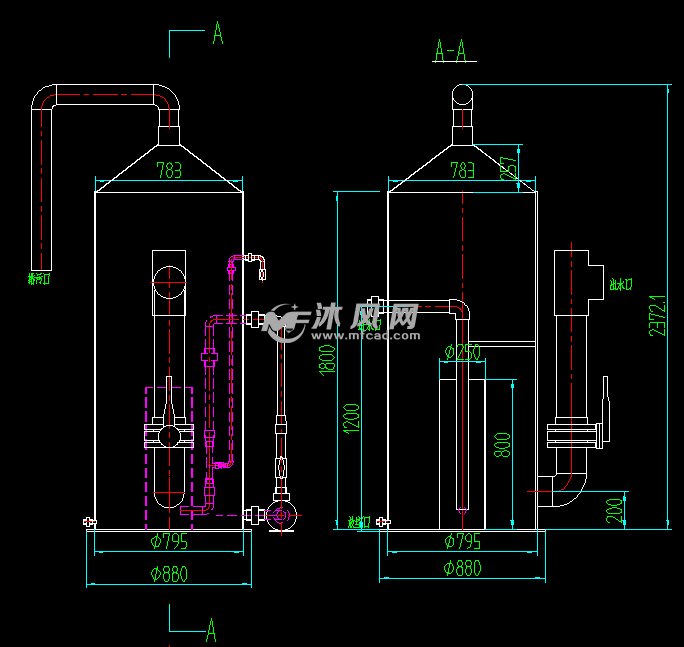 40吨/小时水产养殖设备蛋白质分离器图纸