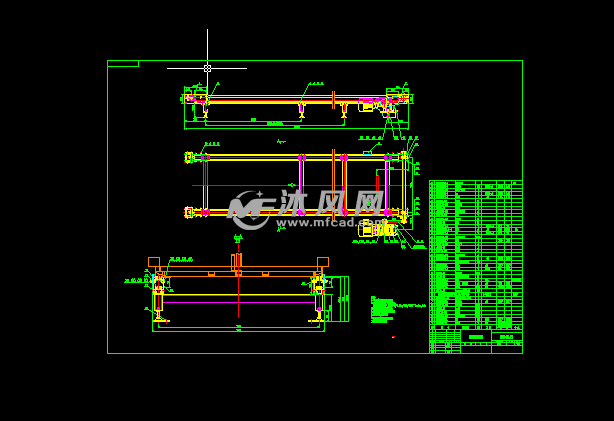 涂装输送设备积放双链设计图 - 输送和提升设备图纸 - 沐风网