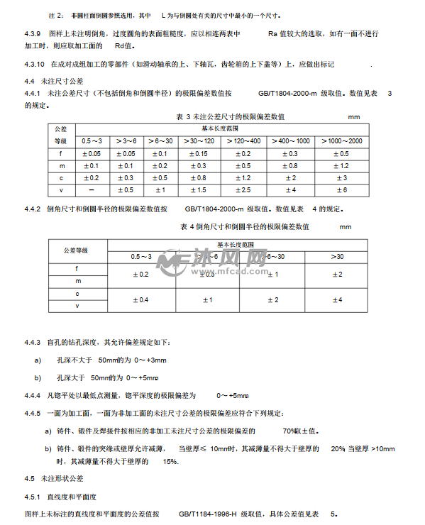 3,圓度,圓柱度的未注公差值 圓度,圓柱度的未注公差值要求見 gb/t1184