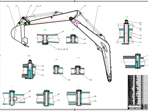 挖掘机机械臂图纸