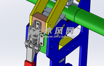 圆柱物体夹紧装置手动卡扣细节