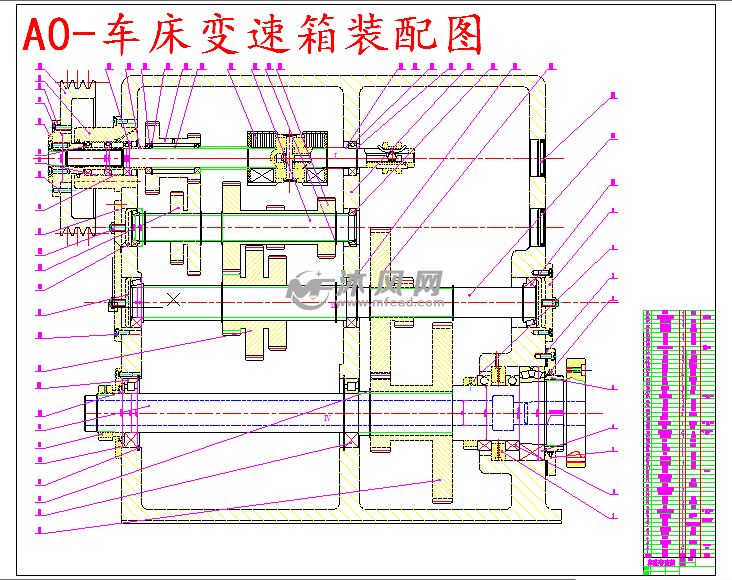 普通车床主轴变速箱设计 - 设计方案图纸 - 沐风网