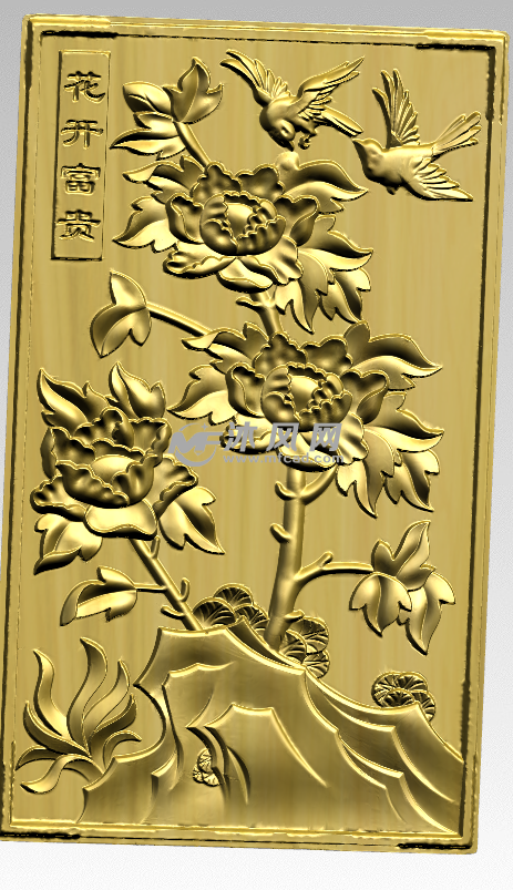 花开富贵浮雕造型