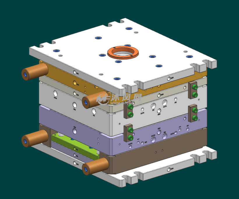 收纳箱盖子热流道模具